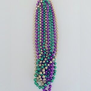 Set of 3 Extra Long MARDI GRAS Colorful Parade Party Necklace Beads